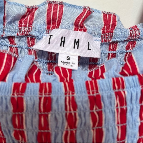 THML Striped Ruffle Trim Top - Red and Blue S - Picture 7 of 7